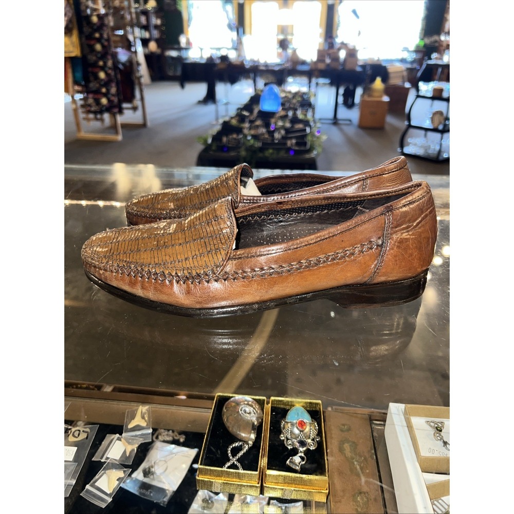 Bragano Cole Haan Men's Brown Woven Leather Loafers Italy 9.5M - Picture 5 of 8